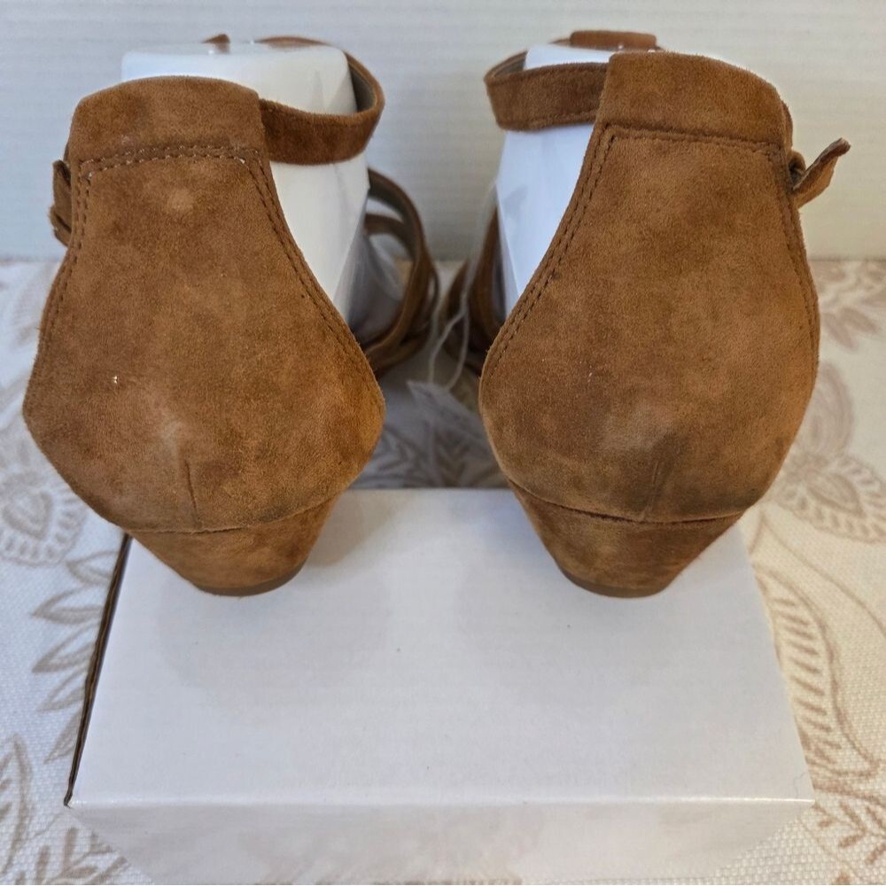 SAM EDELMAN Donna Tan Brown Suede Leather Womens Gladiator Sandals Cork 9.5 NWD - Picture 6 of 7